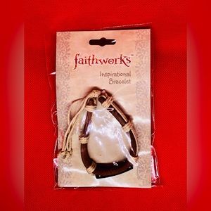 WWJD Leather & Rope Bracelet Inspirational Christian Jewelry Faith New in Pkg